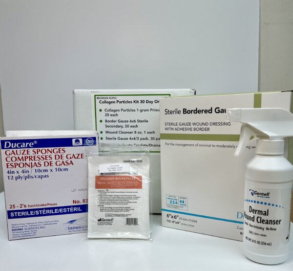 Collagen Particles with Border Gauze