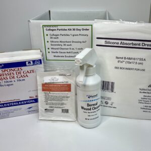 Collagen Particles with Silcone Absorbent Dressing