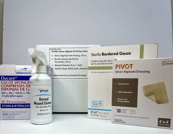 Silver Calcium Alginate kit with border gauze